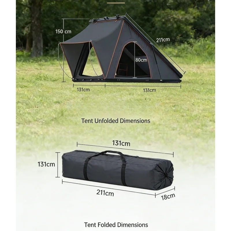 Outdoor Camping Van Tent - Tenda da Tetto Rigida in Alluminio