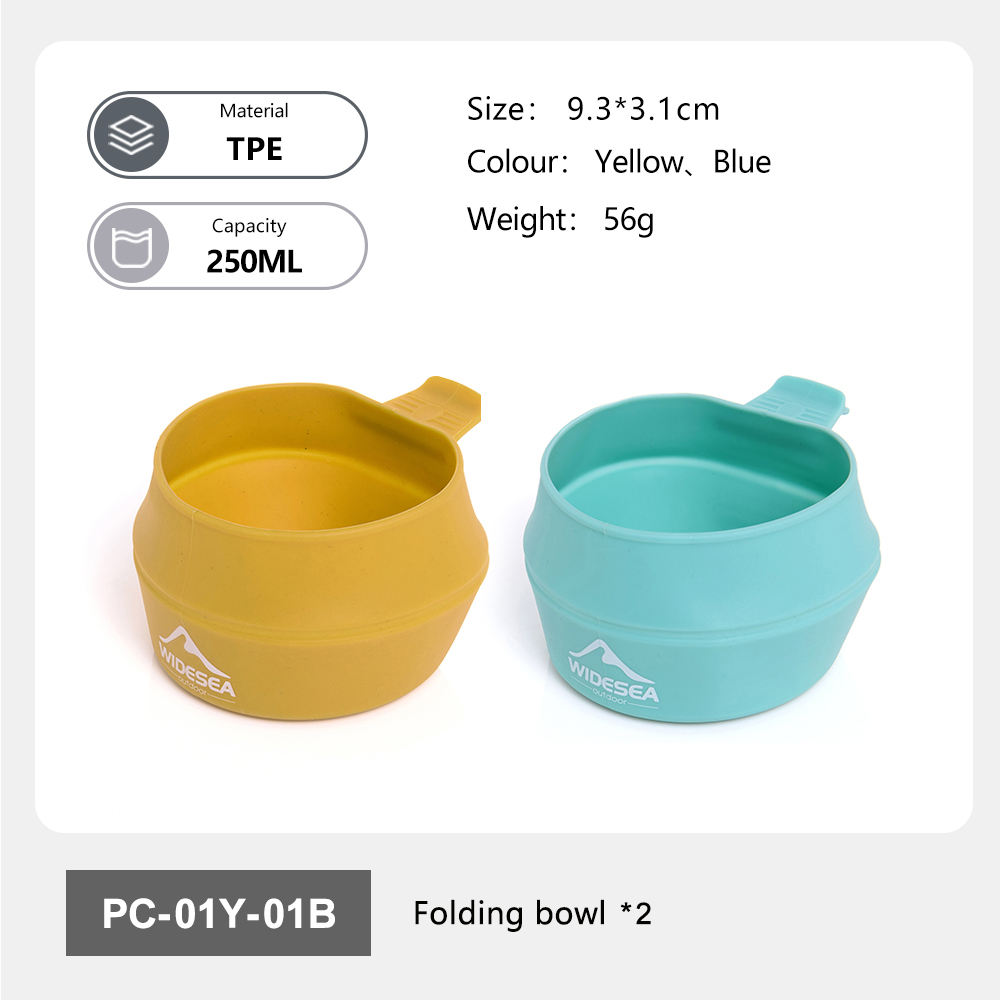 Outdoor Camping Dining Set - Widesea Camping 250ml Tazza morbida pieghevole